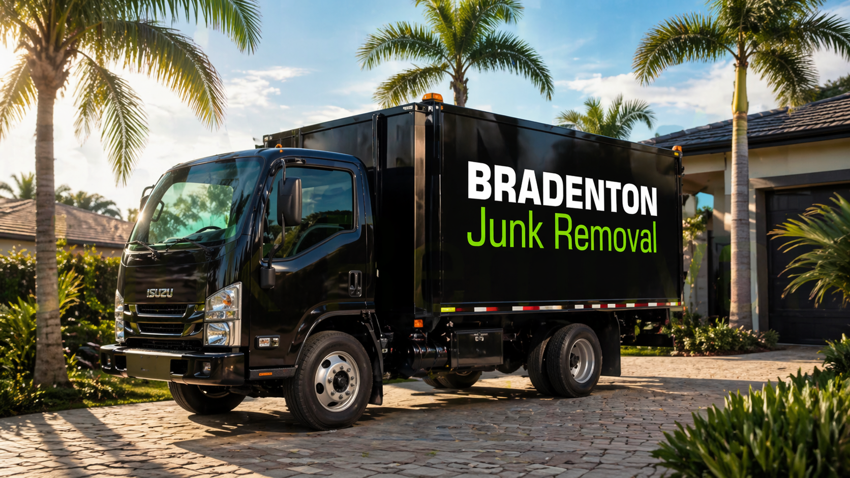 Bradenton Junk Removal truck loaded with furniture and debris